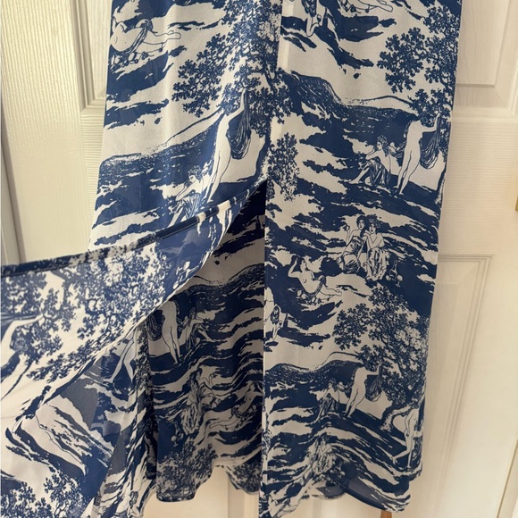 Reformation Naked Lunch Print Blue and White Maxi Dress - Picture 10 of 15